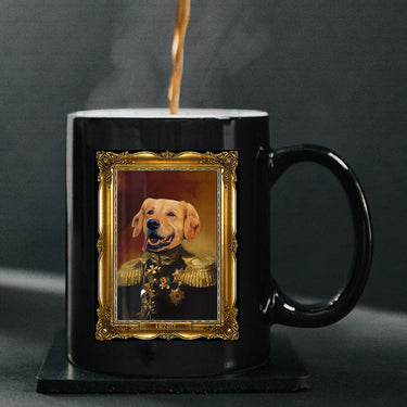 Personalized Dog Gift Idea - Royal Dog's Portrait 2 For Dog Lovers - Black Mug
